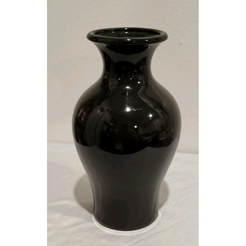 Scheurich West Germany 299-22  Pottery Vase Black 8.75”